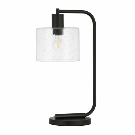 HUDSON & CANAL Henn, Hart  Cadmus Blackened Bronze Table Lamp with Seeded Glass Shade TL0465